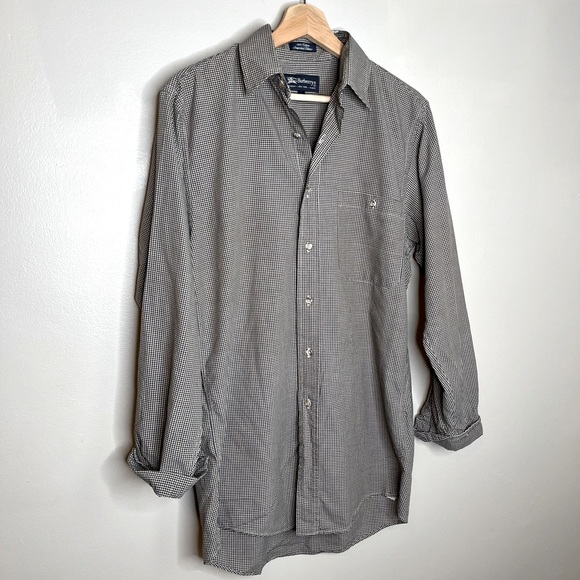 Burberry Brown Checkered Long Sleeve Casual Button Down Shirt Size Small - Picture 2 of 10